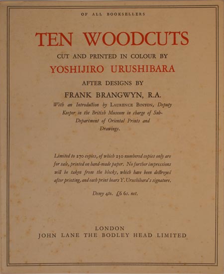 Order form for the book 'Ten Woodcuts'